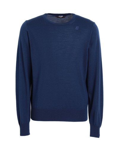 K-WAY K-WAY MAN SWEATER MIDNIGHT BLUE SIZE XXL MERINO WOOL