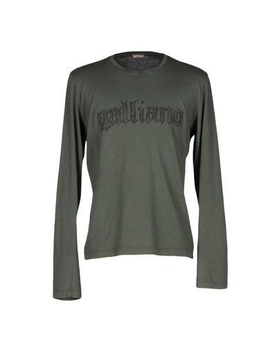 Galliano T-shirts In Military Green