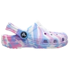 Crocs Kids' Classic Marbled Clog In White/pink
