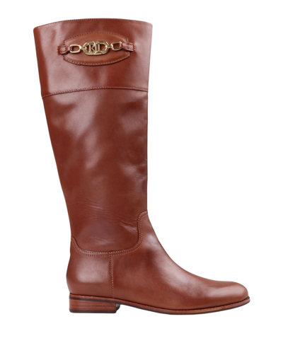 Ralph Lauren Knee Boots In Brown