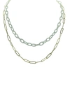 Olivia Welles Trina Double Layer Chain Necklace In Gold / White