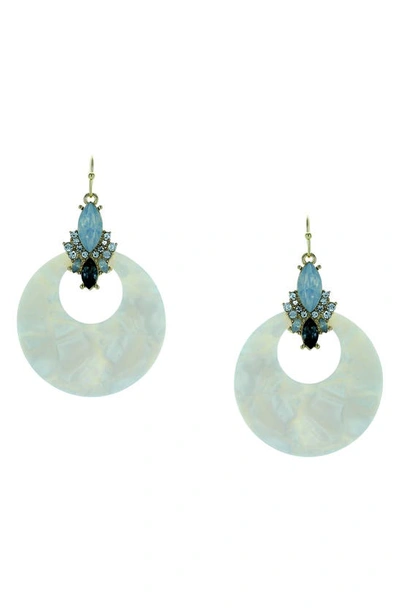 Olivia Welles Gold Plated Crystal & Resin Drop Earrings In Gold / Clear