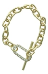 Olivia Welles Krystal Toggle Bracelet In Gold / Crystal