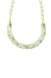 Olivia Welles Emanuela Marbled Necklace In Worn Gold / Clear