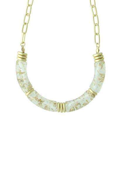 Olivia Welles Emanuela Marbled Necklace In Worn Gold / Clear