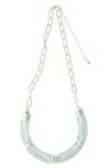 Olivia Welles Emanuela Marbled Necklace In Worn Silver