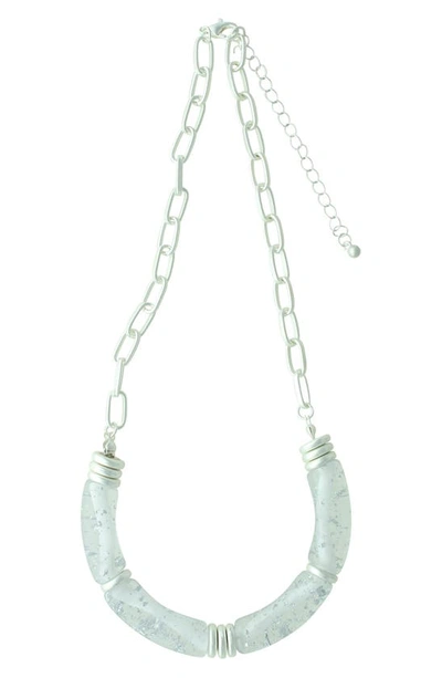 Olivia Welles Emanuela Marbled Necklace In Worn Silver