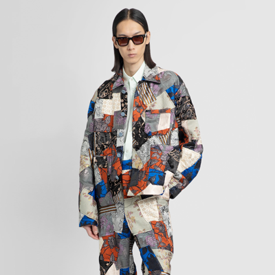 Acne Studios Patchwork Embroidered Metallic Jacquard Jacket In Multi-colour