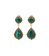 Sylvia Toledano 2 Pierres Dots Malachite Clip-on Earrings In Green
