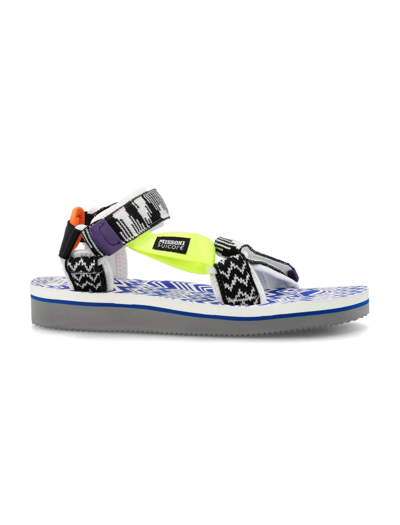 Suicoke Depa-msn Sandals In White Synthetic Fibers In Multi