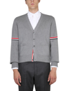 Thom Browne V-neck Cardigan In Grigio
