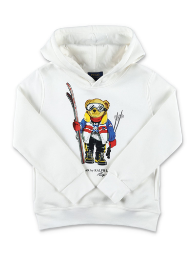 Polo Ralph Lauren Kids' Ski Bear Hoodie In White