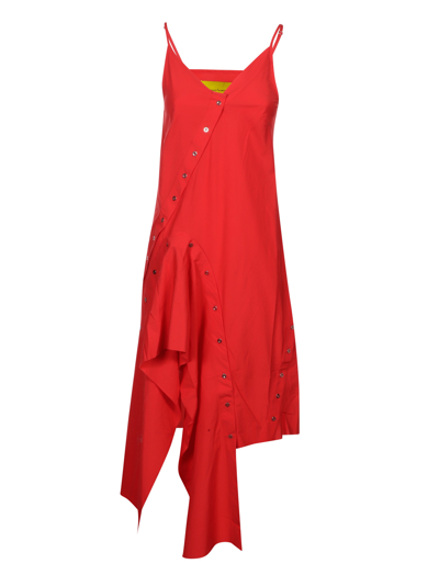 Marques' Almeida Deconstructed Slip Dress In Red