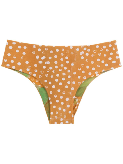 Lenny Niemeyer Spot-print Bikini Bottoms In Yellow