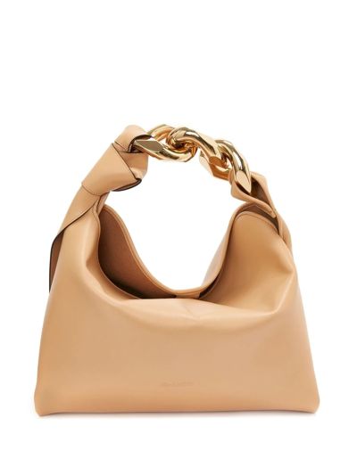 Jw Anderson Small Chain Hobo - Leather Shoulder Bag In Beige