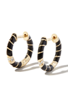 Yvonne Léon 9k Yellow Gold Mini Torsade Enamel And Diamond Hoop Earrings In 金色