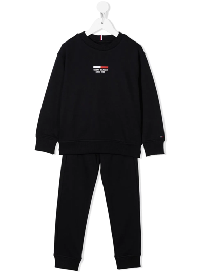 Tommy Hilfiger Junior Logo-print Detail Two-piece Tracksuit In Blue