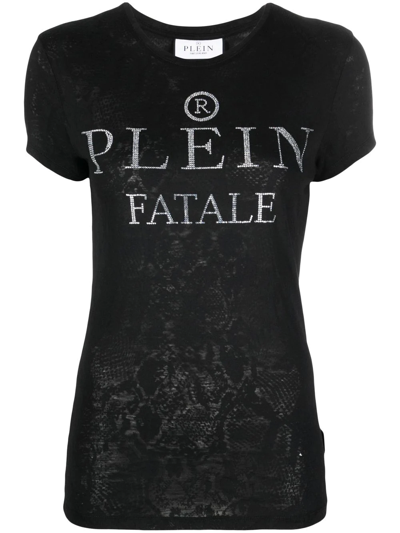 Philipp Plein Logo-embellished Cotton T-shirt In Black