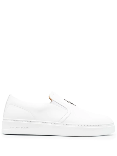 Philipp Plein Hexagon Low Slip-on Sneakers In Weiss