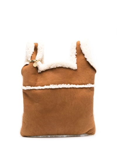 Simonetta Ravizza Furrissima Suede Tote In Brown