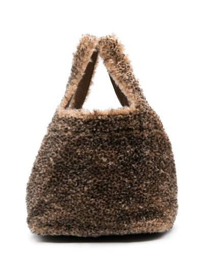 Simonetta Ravizza Furrissima Shearling Tote In Brown