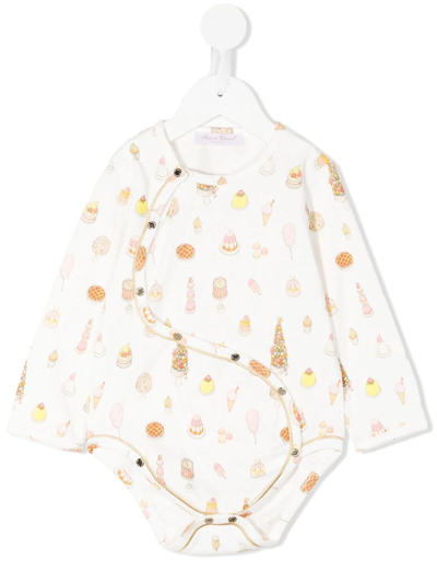 Atelier Choux Babies' Graphic-print Cotton Body In White