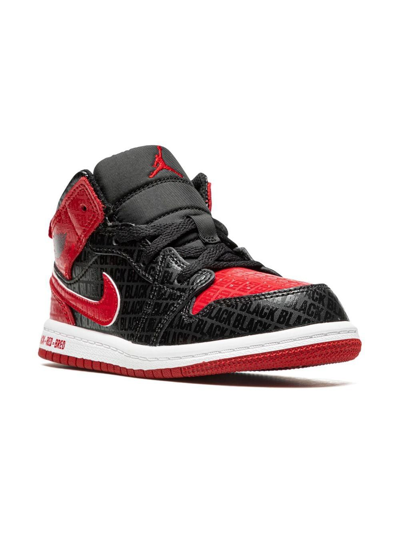 Jordan Babies'  1 Mid Ss Sneakers In Black/gym Red-white