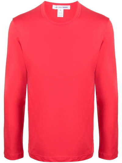 Comme Des Garçons Shirt Crew-neck Cotton Sweatshirt In Red