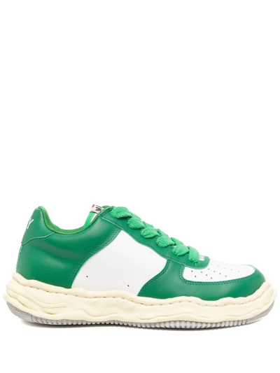 Miharayasuhiro Wayne Low-top Leather Sneakers In Green,white