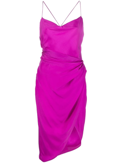 Gauge81 Split Hem Silk Dress In 紫色