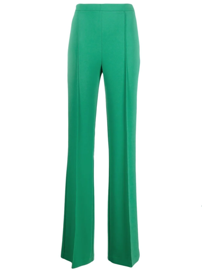 Elisabetta Franchi Flared Stretch Trousers In Green
