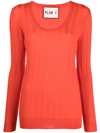 PLAN C RIBBED KNITTED TOP