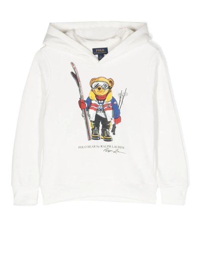 Polo Ralph Lauren Ski Polo Bear Hoodie In 白色