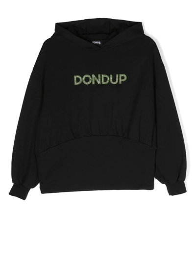 Dondup Kids' Embellished-logo Detail Hoodie In Black
