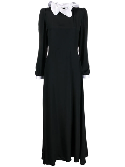 Prune Goldschmidt Ruffled-collar Princess Dress In Black