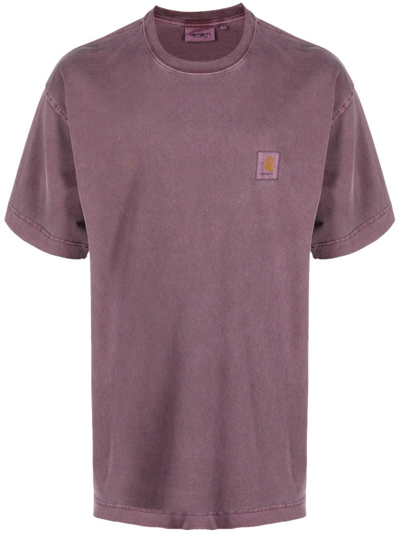 Carhartt Logo-patch Short-sleeved T-shirt In Violett