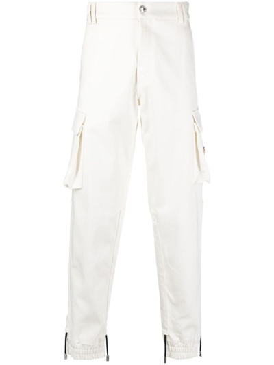 Gcds Cotton Cargo Trousers In White