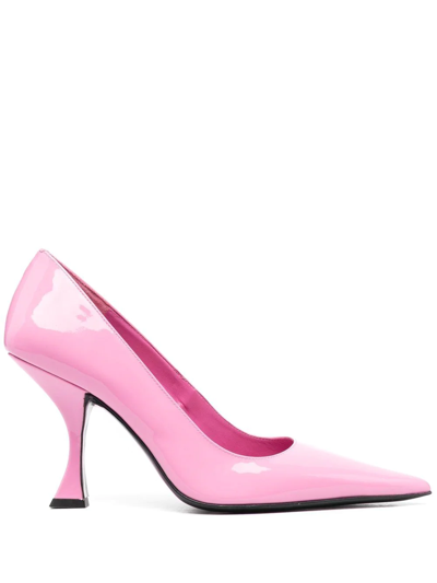 By Far Viva Patent Leather Pumps In Pink