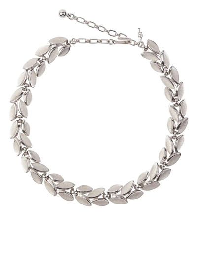 Pre-owned Susan Caplan Vintage 1960s Trifari Leaf-motif Chain Necklace In Silver