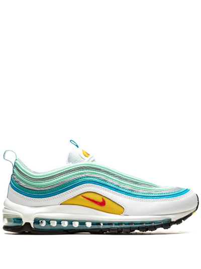 Nike Air Max 97 "spring Floral" Sneakers In White/ Siren Red/ Blue/ Teal