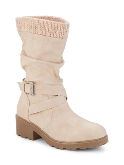 Dolce Vita Kids' Girl's Nicky Belted Suede Mid Calf Boots In Pink