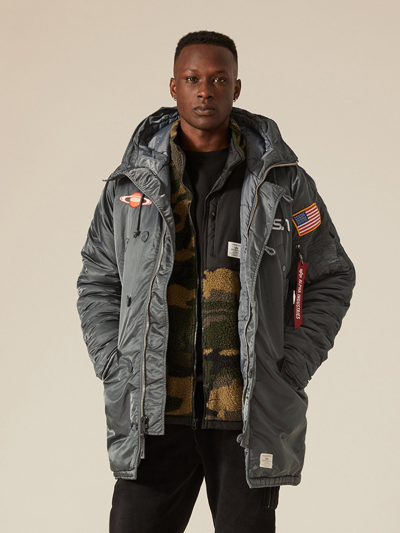 Alpha Industries Nasa Ii N-3b Slim Fit Parka In Gunmetal