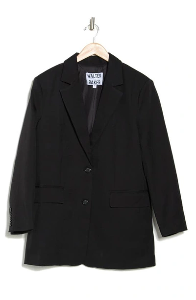 Walter Baker Kira Notch Lapel Oversized Blazer In Black