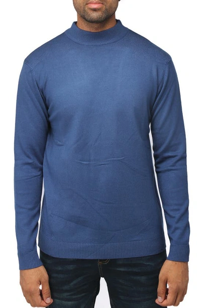 X-ray Core Mock Neck Knit Sweater In Ink Blue