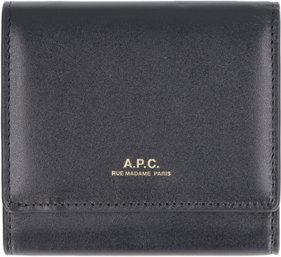 Apc A.p.c. Logo Printed Wallet In Black
