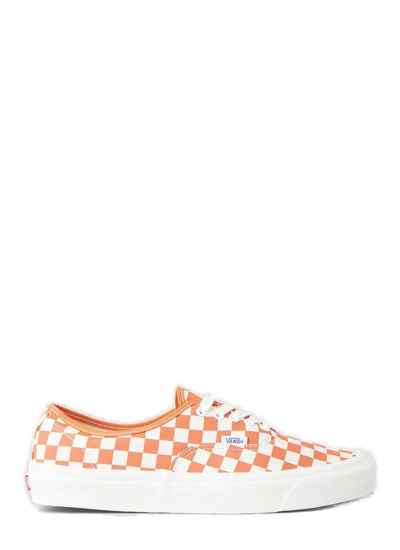 Vans ‘og Authentic Lx' Chequered Canvas Low Top Sneakers In Orange
