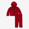 Nike Sportswear Tech Fleece Baby Zip Hoodie And Pants Set In Red