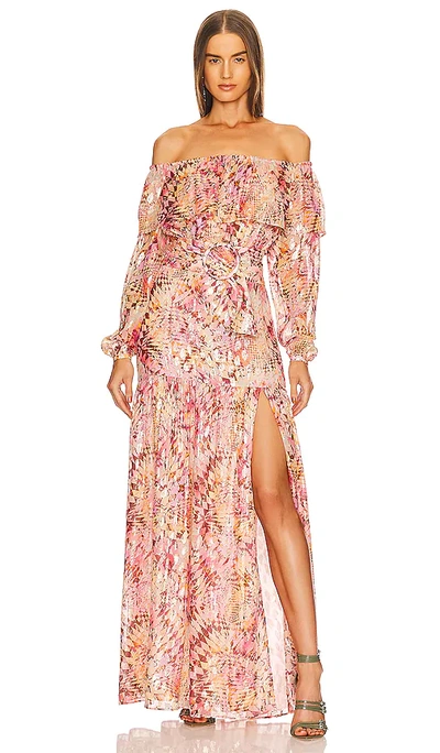 Dundas X Revolve Luna Maxi Dress In Optic Geo