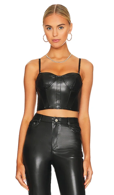 Cami Nyc Elloise Vegan Leather Bustier Top In Black