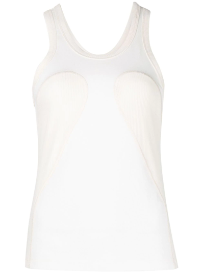 Dion Lee Ribbed-panel Tank Top In Weiss